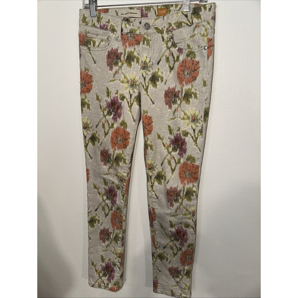 Anthropologie Pilcro and the Letterpress Stet Floral Pattern Jeans Size 28 Mid R